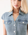 Classic Flow Denim Midi Dress