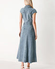 Classic Flow Denim Midi Dress