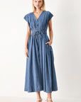 Midnight Flow Denim Midi Dress