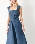 Quiet Muse Denim Midi Dress