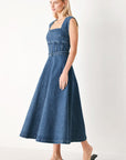 Quiet Muse Denim Midi Dress