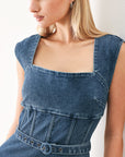 Quiet Muse Denim Midi Dress