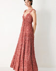 Twilight Rosette Woven Maxi Dress