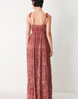 Twilight Rosette Woven Maxi Dress