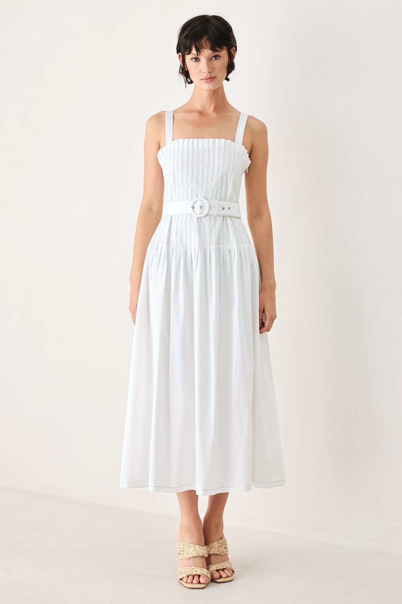 The Weekend in Nantucket Woven Midi Dress