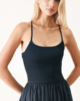 Easy Breeze Navy Woven Midi Dress