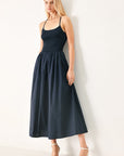 Easy Breeze Navy Woven Midi Dress