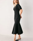 Flying Tomato Soiree Puff Woven Midi Dress