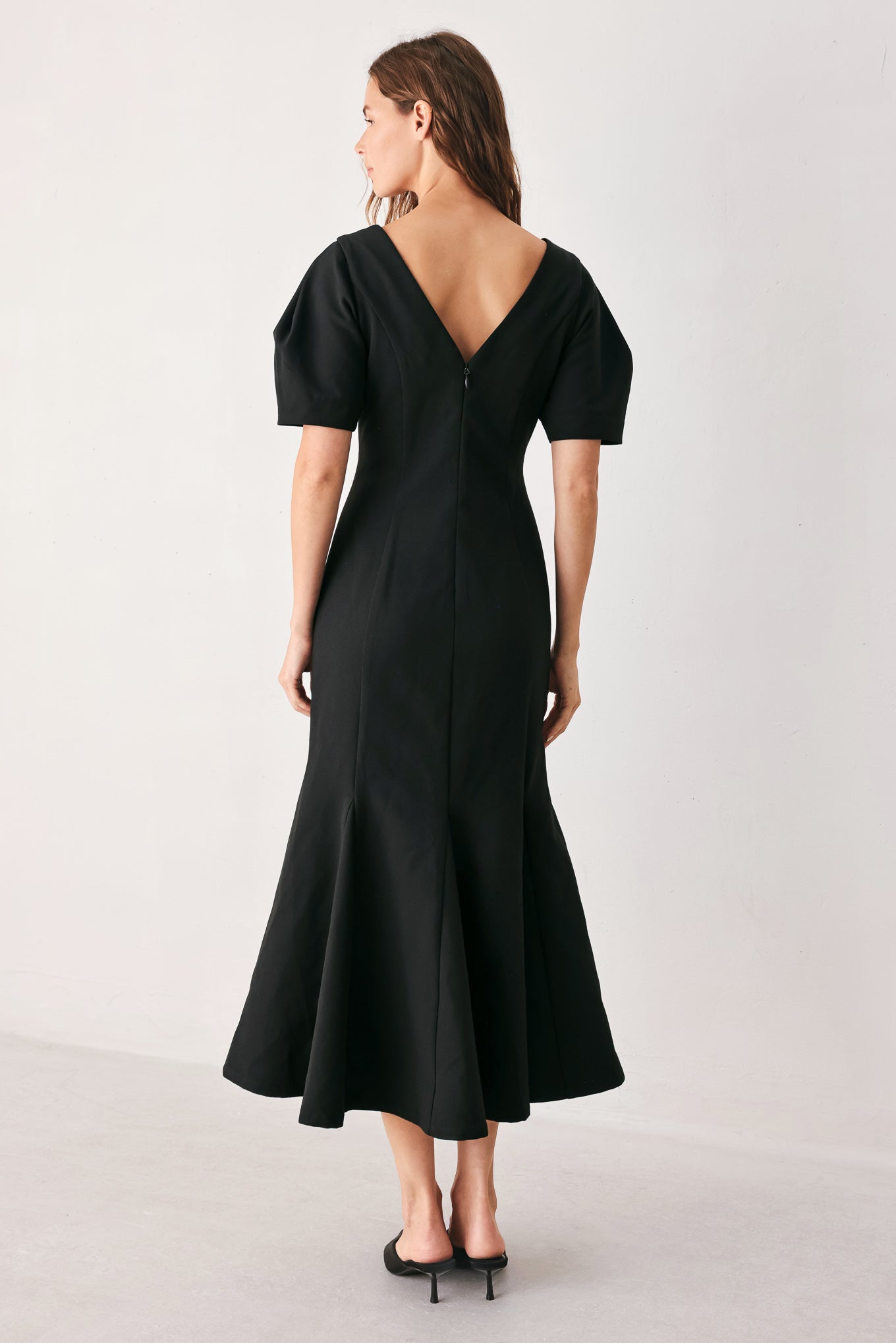Flying Tomato Soiree Puff Woven Midi Dress