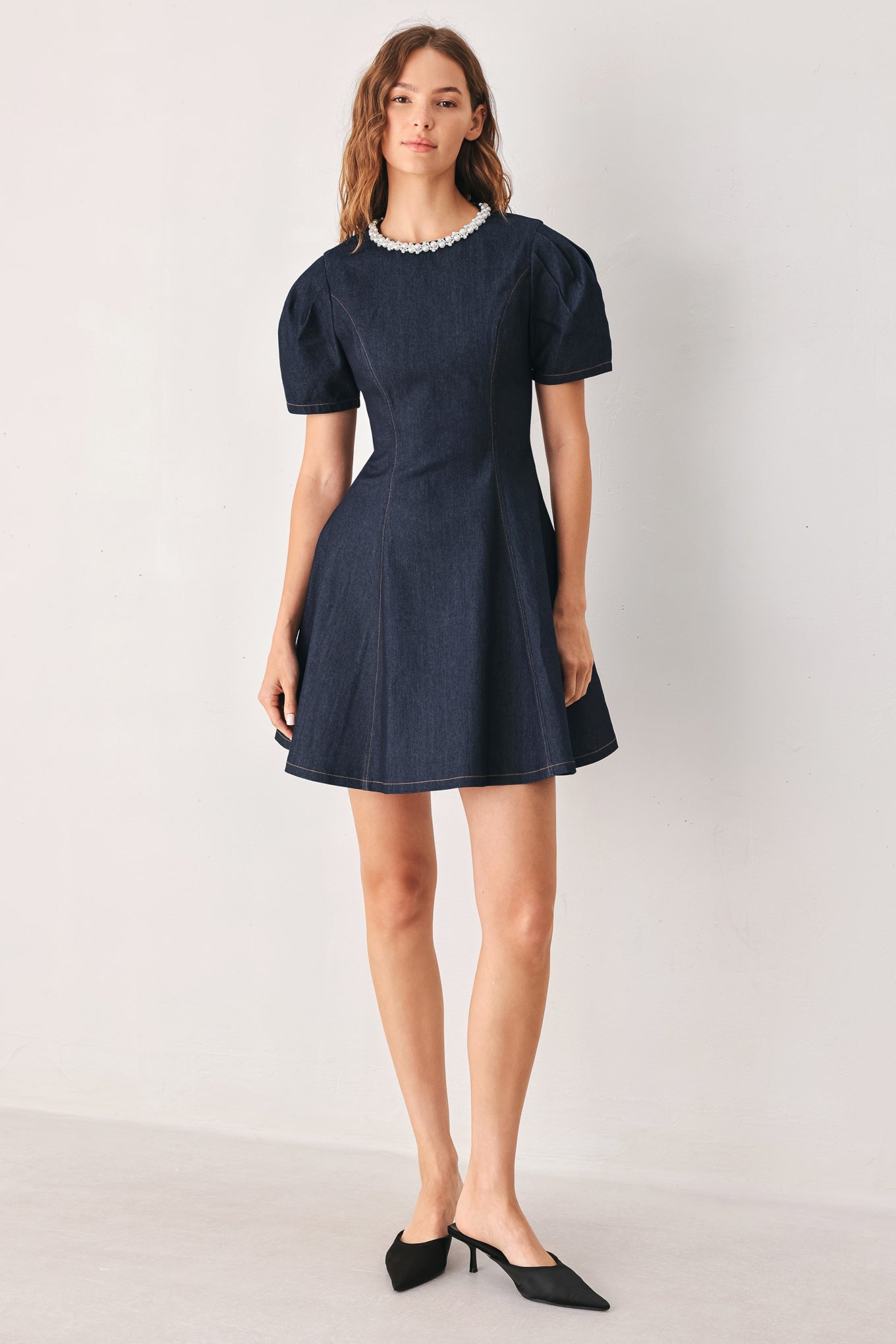 Flying Tomato Sweet Indigo Denim Mini Dress