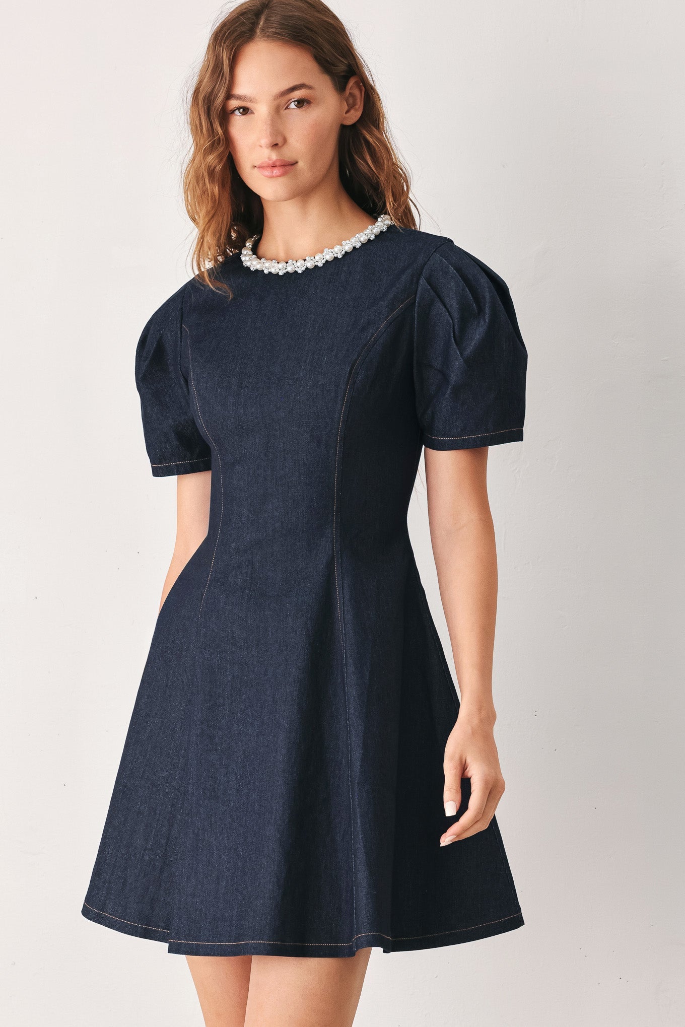 Flying Tomato Sweet Indigo Denim Mini Dress