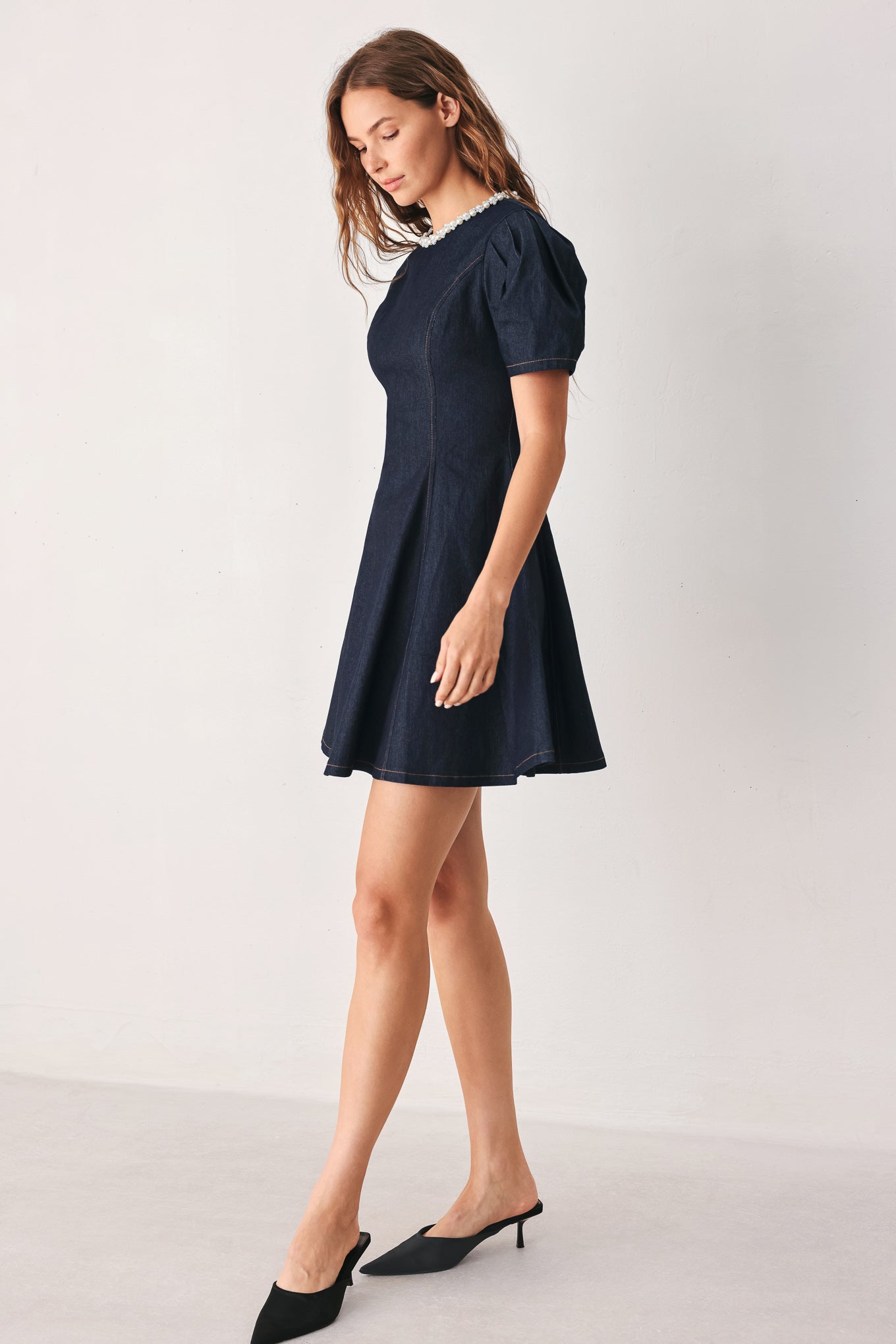 Flying Tomato Sweet Indigo Denim Mini Dress