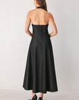Flying Tomato After Dark Halter Denim Midi Dress