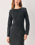 Flying Tomato Midnight Studded Denim Mini Dress