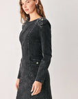 Flying Tomato Midnight Studded Denim Mini Dress