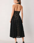 Flying Tomato | Black Lace Halter Midi Dress