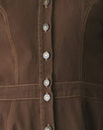 Flying Tomato | Brown Button Front Midi Shirt Dress