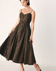 Flying Tomato | Golden Hour Romance Floral Jacquard Midi Dress