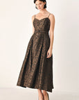 Flying Tomato | Golden Hour Romance Floral Jacquard Midi Dress