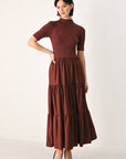 Flying Tomato Autumn Love Story Tiered Midi Dress