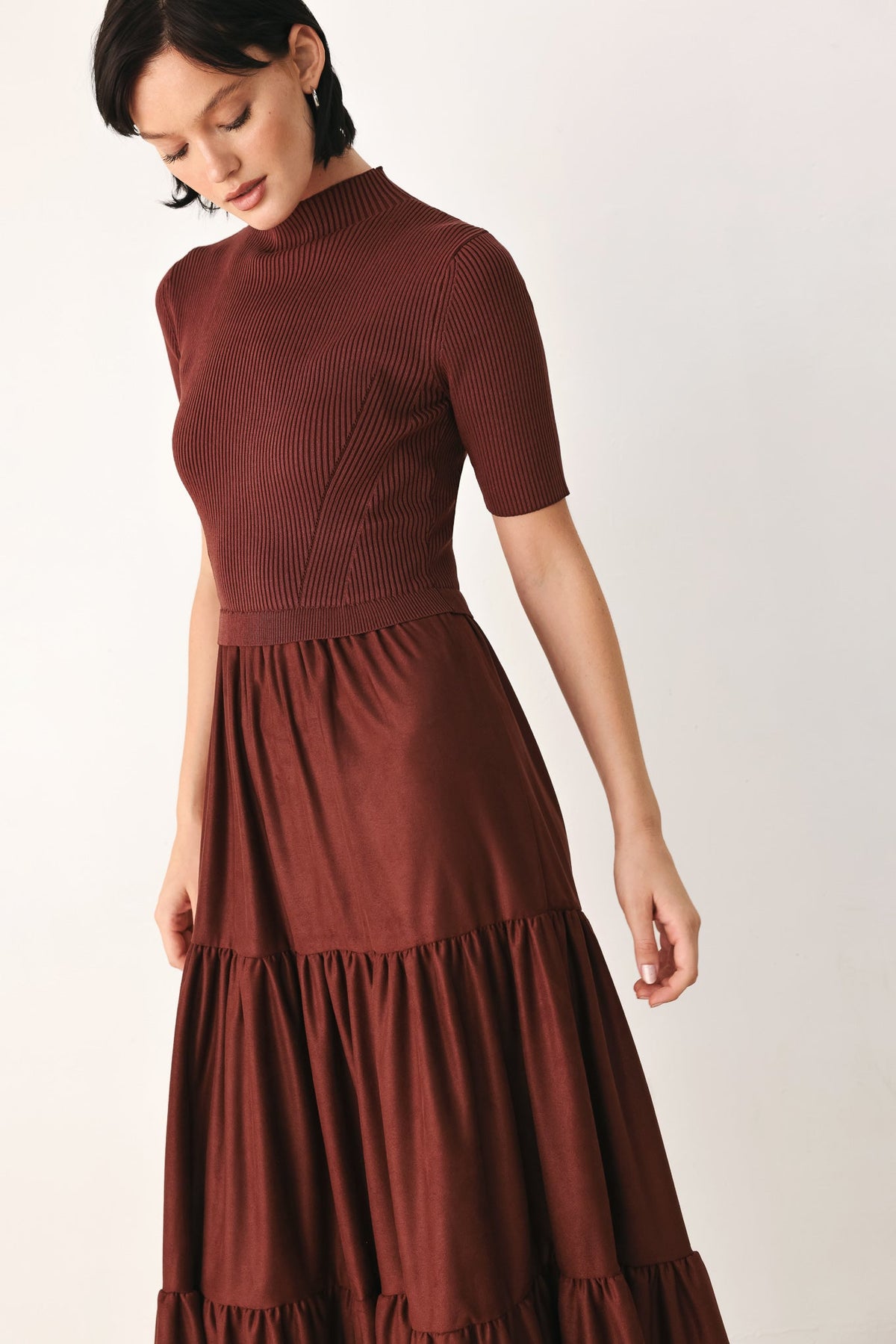 Flying Tomato Autumn Love Story Tiered Midi Dress