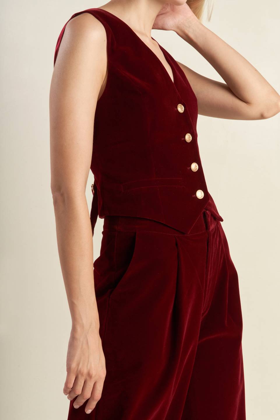 Flying Tomato Coy Charm Velvet Vest