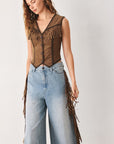 Flying Tomato | Nashville Faux Suede Fringe Vest