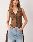 Flying Tomato | Nashville Faux Suede Fringe Vest