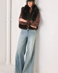 Flying Tomato Cocoa Plush Chocolate Brown Faux Fur Vest