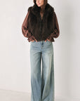 Flying Tomato Cocoa Plush Chocolate Brown Faux Fur Vest