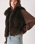 Flying Tomato Cocoa Plush Chocolate Brown Faux Fur Vest
