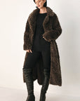 Flying Tomato | Cozy in the City Belted Faux-Fur Midi Coat