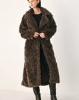 Flying Tomato | Cozy in the City Belted Faux-Fur Midi Coat