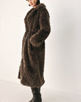Flying Tomato | Cozy in the City Belted Faux-Fur Midi Coat