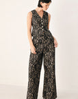 Flying Tomato Lace Theory Black and Camel Lace Vest