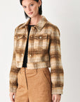 Flying Tomato | Autumn in Aspen Camel Plaid Cropped Jacket