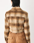Flying Tomato | Autumn in Aspen Camel Plaid Cropped Jacket