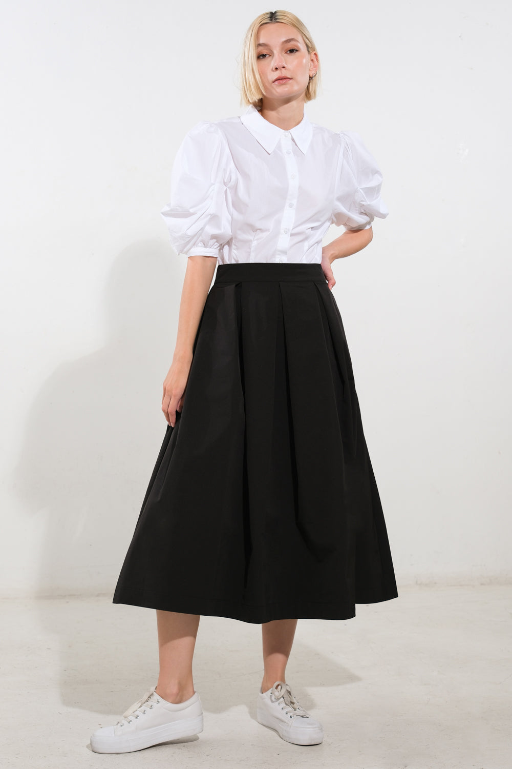 Flying Tomato Love of Mine Woven Midi Skirt