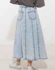 Flying Tomato Urban Cowgirl Denim Midi Skirt