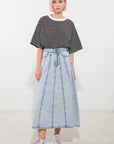 Flying Tomato Urban Cowgirl Denim Midi Skirt