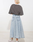 Flying Tomato Urban Cowgirl Denim Midi Skirt