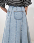 Flying Tomato Urban Cowgirl Denim Midi Skirt