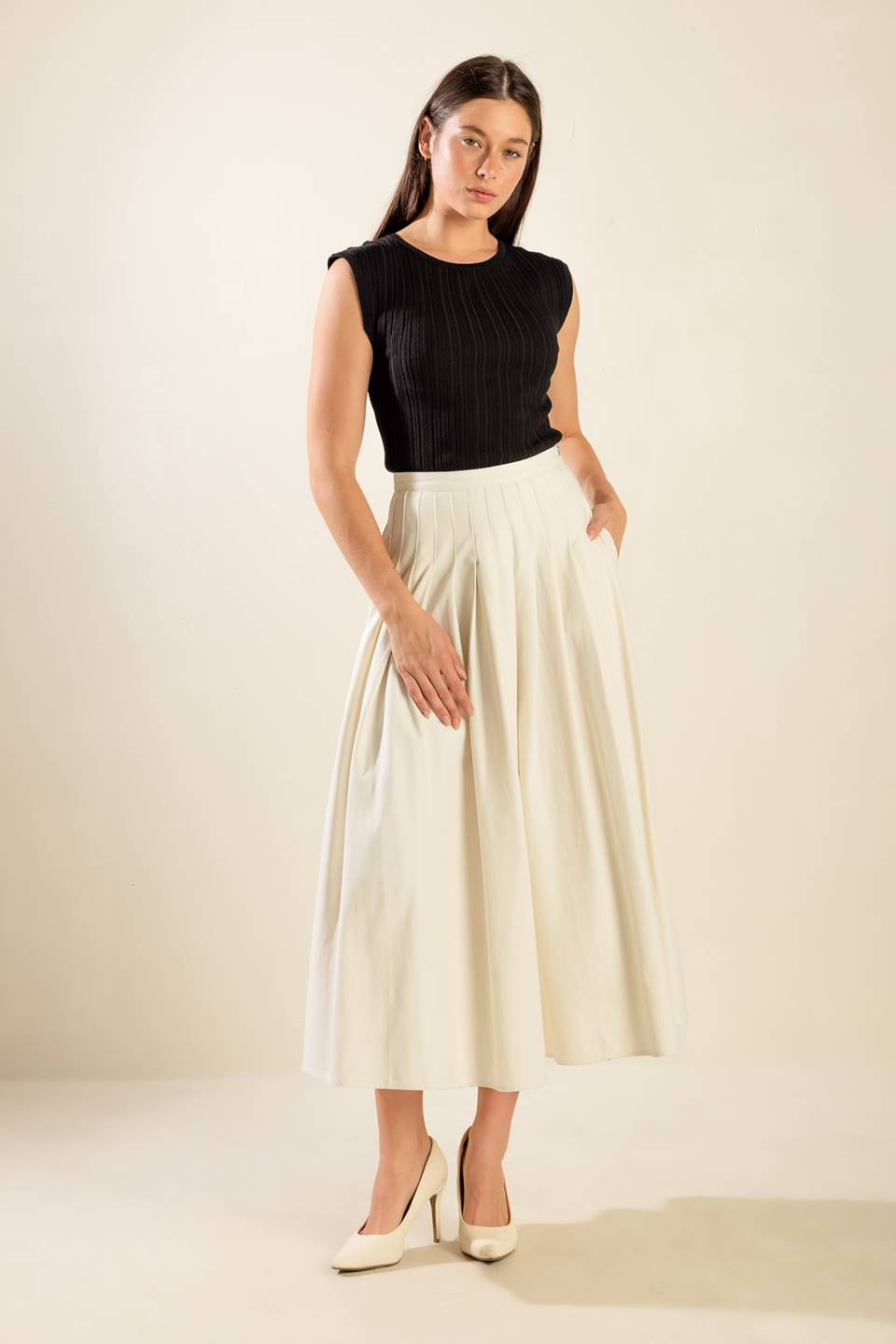 Flying Tomato Fleeting Fauna Woven Midi Skirt