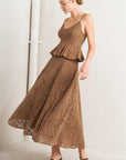 Purely Romantic Woven Lace Midi Skirt