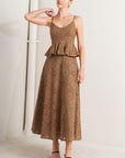 Purely Romantic Woven Lace Midi Skirt