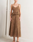 Purely Romantic Woven Lace Midi Skirt
