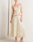Purely Romantic Woven Lace Midi Skirt