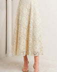 Purely Romantic Woven Lace Midi Skirt