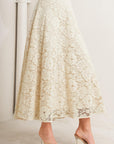 Purely Romantic Woven Lace Midi Skirt