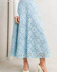 Purely Romantic Woven Lace Midi Skirt